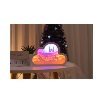 China Modern Campus Culture Paper Opens Decoration LED Art Paper Carving Lamp Night Light Home Wall Painting for sale