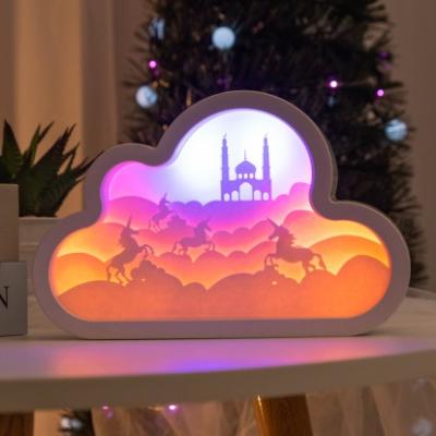 China Modern Campus Culture Paper Opens Home Decoration Decorative Paper Cup 3D Led Light Shade Box With USB Cable for sale