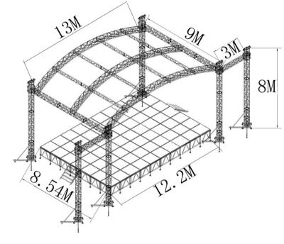 China Concert / Show Event Silver Color And 6082-T6 Alloy Aluminum Material Truss for sale