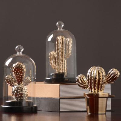 China China High Inquiry Wholesale Glass Domes Customized Glass Dome Cactus Shape Dome Valentines Day Gift Glass Dome for sale