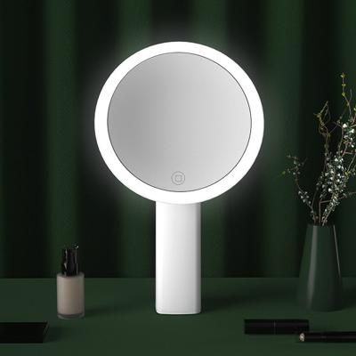 China Custom Round Lighted Makeup Mirror Led Lighted Travel Single Side Mirror Cosmetic Makeup for sale