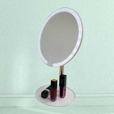 China Lighted LED Mirror Makeup 3 Lights Adjustable Touch Dimming Makeup Mirror With Led Light LED Makeup Mirror for sale