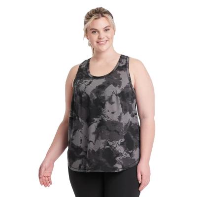 China Suppliers 500MOQ Breathable Wholesale Polyester Plus Size Tie Dye Female Active Sleeveless Vest With Tropical Print for sale