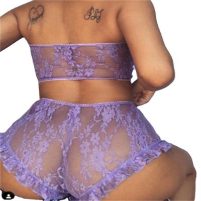 China 6930 Antibacterial Women Briefs Ladies Ice Silk Lace Sexy Panties Seamless Transparent Underwear for sale