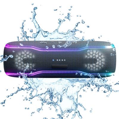 China Colorful LED Light Bluetooth Speaker Increased Bass Portable Speaker with 24H Playtime IPX7 Waterproof for Camping for sale