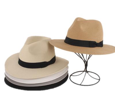 China Factory Direct Striped Wholesale Custom Design Color Panama Grass Paper Straw Sun Hat for sale