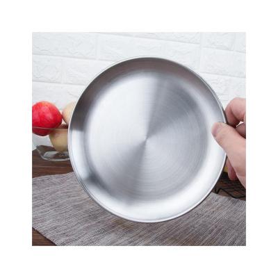 China Modern For Korean Round Flat Tabletop Stainless Steel Coffee Designer Food Serving Trays for sale