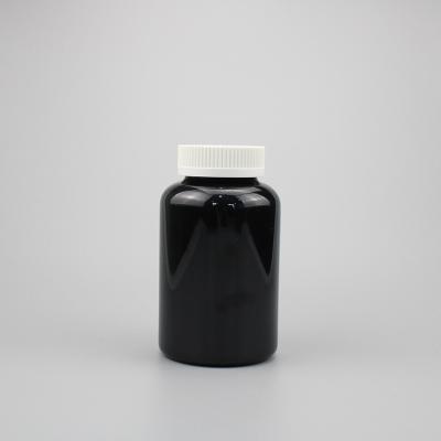 China OEM Color Packaging 300CC Meidical PET Iridescent Solid Black Aluminum Pill 300ml OEM Color Vitamin And Capsules Plastic Bottle for sale