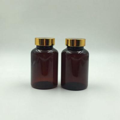 China Meidical Packaging Wide Mouth 175Ml Amber Plastic Pharmaceutical Pill Capsule Bottles For Tablet With Gold Screw Lid for sale