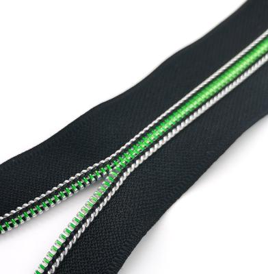 China Eco-friendly Purse Accessories Rainbow Metal Zipper Tape Invisible Nylon Zipper Long Chain Zipper Rolls For Clothes for sale