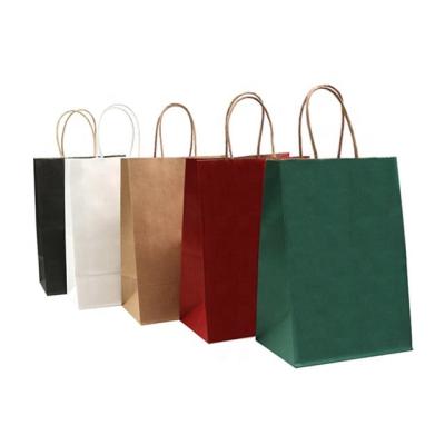 China Recycled Materials Specialty Recyclable Kraft Paper High Grade Recyclable Paper Bag With Twisted Handle Logo Printed Reusable Shopping for sale