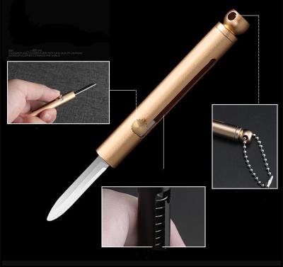 China Mini Knife Keychain Creative Folding Non-variable Portable Self-Defense Cardboard Cuuter Mini Keychain Retractable Retractable Box for sale