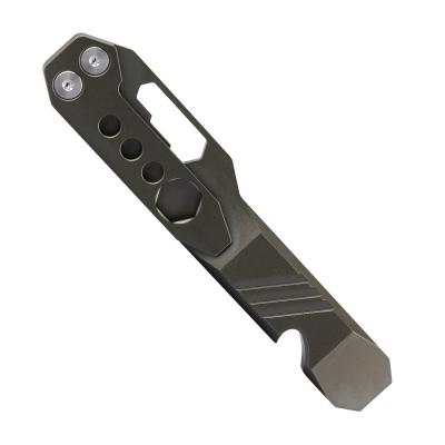 China Muti-functional Multi-Tools Pocket Mini Bottle Opener Pry Bar EDC Titanium Key Chain for sale