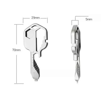 China Unrated Factory Sell 24 In 1 Key Shape Chain Multitool EDC Tool Bottle Opener Pocket Portable Key Multi Tool for sale