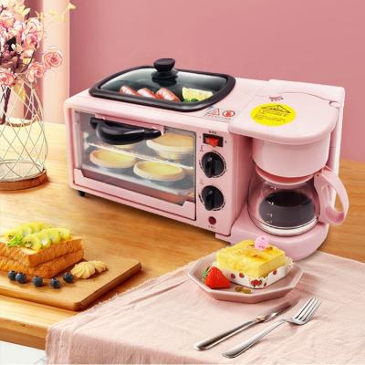 China Mini hotel smart bread maker household low price coffee roaster oven home all in one cooking machine 3 in 1 breakfast makers for sale