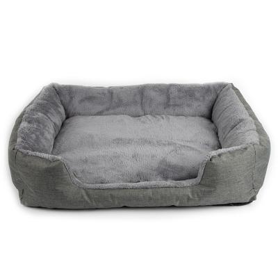 China Hot Sale Stocked Cotton Colored Comfortable Soft Washable Cushion Cat Bed Pet Beds Fluffy Plush Cat and Dog Beds for sale