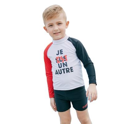 China Sabolay Antibacterial Kids Swimwear Boys Sun Protscting Cartoon Swimwear 2 Pieces Kids Long Sleeve Clothes For Swimming for sale