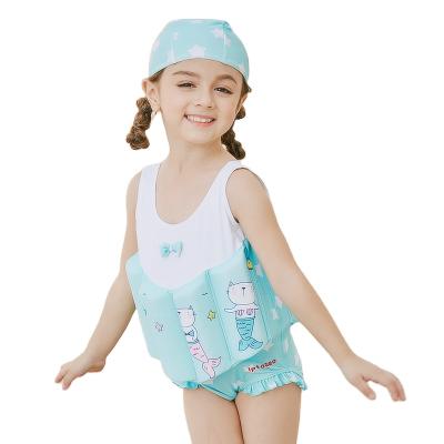 China Antibacterial Hot Girls Baby Floating Short Sleeve Swimwear One Piece Buoyancy Swimwear and Beach Wear Girls Swimsuit for sale