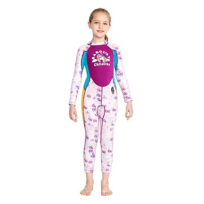 China Sabolay 2021 New Kids One Piece Neoprene Kids Antibacterial Long Sleeve Digital Printed UV Protection Hot Wetsuit for sale