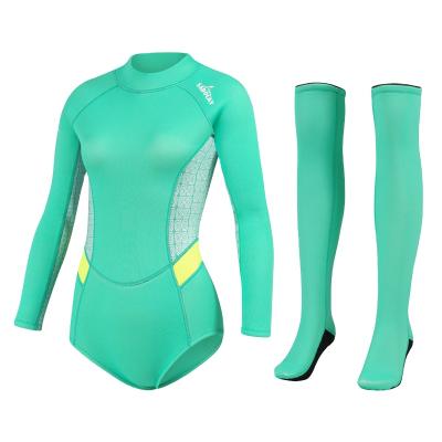 China 2022 Sabolay Nine Piece Women Swimwear Antibacterial Zipper Long Sleeve Diving Suit Back And Long Bangs Surfing Suits 2mm Neoprene Wetsuits for sale