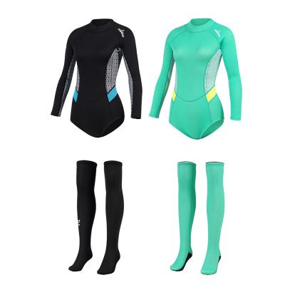 China New 2mm Antibacterial Sabolay Women Swimsuit Wetsuit Top And Sock Neoprene Diving Suit Surfing Wetsuit Swimwear for sale