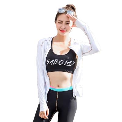 China New Sabolay Antibacterial Long Sleeve Sunscreen Printing Swimsuit Ladies Quick-drying Cardigan Surfing Swimwear for sale