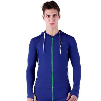 China Freediving Hooded Surfing Swim Guard Front Zipper Long Sleeve Rash Sun Protective Antibacterial Custom Clothing Swimwear For Men for sale