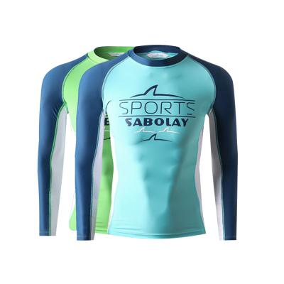 China Sabolay Men's Anti-UV Long Sleeve Surfing Rash Guard Swimsuit Quick Dry Upf50+ Shirt Suit UV Protection Swim Rashguard for sale