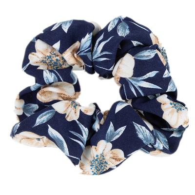 China Wholesale Price Vintage Chiffon Printed Ladies Hair Scrunchies For Girls for sale