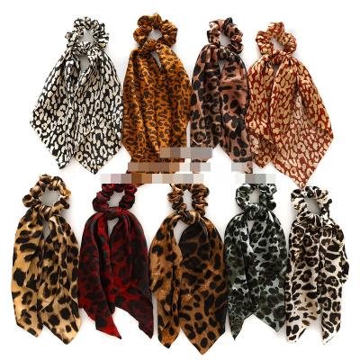 China Korea Leopard Print Scrunchies Headband Ties Ponytail Holder Hair Accessories for sale