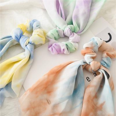 China Fashionable colo girls gradient luxury designer inspired wick scrunchies all kinds colors personalizzato capelli top quality scrunchie for sale