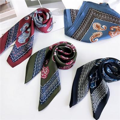 China Cashew Printable Ready Made Famous Square Print Style Zhejiang Silk Scarves In Bulk for sale