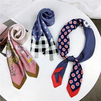 China New Fashionable Women Fashion Scarves Accessories Printed Silk Feel Square Scarf for sale