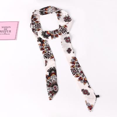 China Screen Printing Fashion Hair Band Hair Satin Headscarf Tie Accessory Bag Handle Decorative Scarf for sale