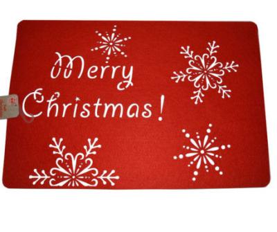 China Sustainable Christmas Holiday Winter Place Mat Around Red Felt Snowflake Shaped Die Cut for sale