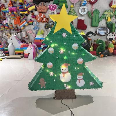 China Customized Paper Pinata Handwork Foldable Christmas Tree Pinata Other Christmas Decor for sale