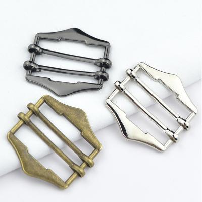 China Metal Zinc Alloy button Metal buckle  Double needle belt buckle Watch strap sliding buckle for sale