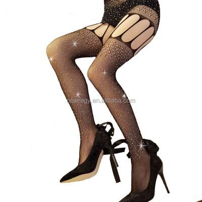 China Shiny stockings rhinestone stockings breathable newrgy netting bodystocking pantyhose sexy women's hosiery for sale