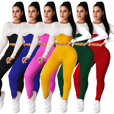 China Two pieces of hot sale women's anti-pilling jogging suit fashion dresser casual long sleeve pencil pants top sweatsuit for sale