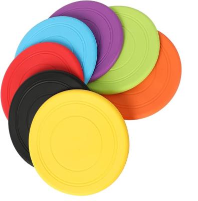 China Wholesale Custom Viable Logo Silicone Soft Frisbeed Pet Toys Silicone Round Flying Disc Dogs Toys for sale