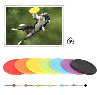 China Viable Durable Funny Soft Silicone Round Pet Toys Frisbeed Silicone Round Flight Disc Other Dogs Toys for sale