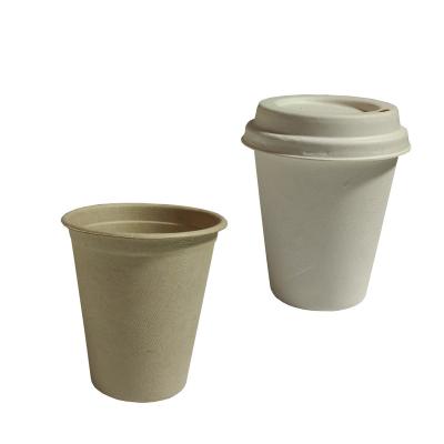 China Minimalist Compostable Disposable Degradable Sugar Cane Coffee Mug Bagasse Paper Large Cold Drink Juice Cup for sale