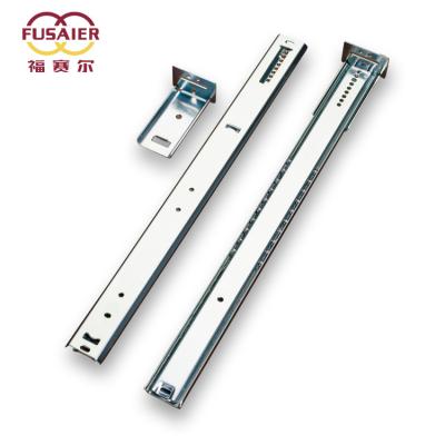 China Foshan Factory 35mm Modern Single Center Extension Slide Telescopic Channel Drawer Slide With Back Bracket for sale