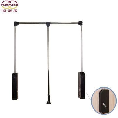 China (Size) Hot Selling Adjustable Side Rising Wardrobe Accessories Hanging Clothes Organizer Pull Down Wardrobe Lift Hanger Wardrobe Hanger for sale