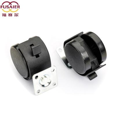 China Hot Sale Modern Lock Design Furniture Casters Plate With Brake Office Chair Swivel Caster Wheel For Furniture for sale