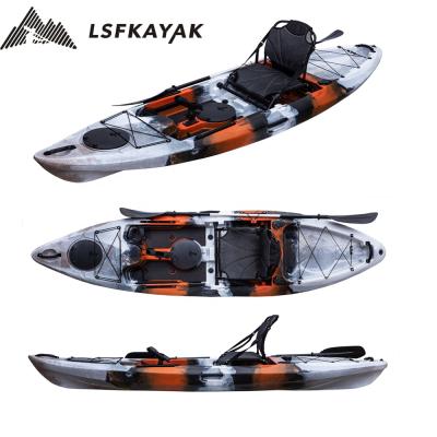 China Foot Pedal Trainer Kayak Fishing 2022 LSF 10ft Fishing Kayak Sit On Canoe Top With Paddle For Sale for sale