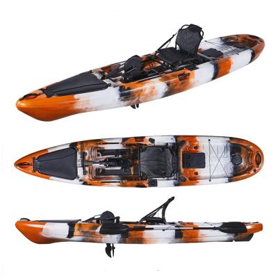 China LDPE customized single color 13ft isit on top fishing kayak with pedal for sale