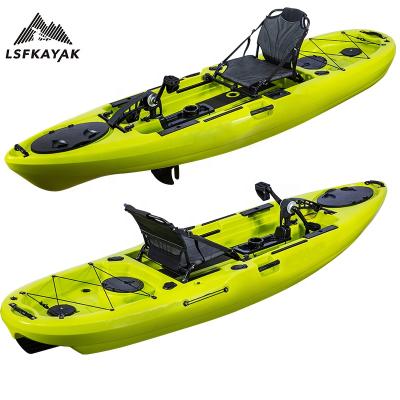 China Fishing Leisure Fun Single Seat One Person 10FT Foot Pedal Drive LLDPE Plastic Fishing Kayak With Pedal Drive System for sale