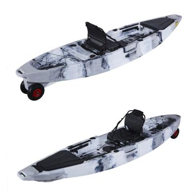 China Imported PE LSF Popular 12 Ft Fishing Kayak With Wheels for sale