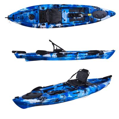 China Fishing Touring Rowing Guided Kayak 12ft Popular Fishing Single Seat With Rudder System for sale